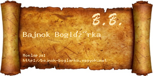 Bajnok Boglárka névjegykártya