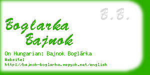 boglarka bajnok business card
